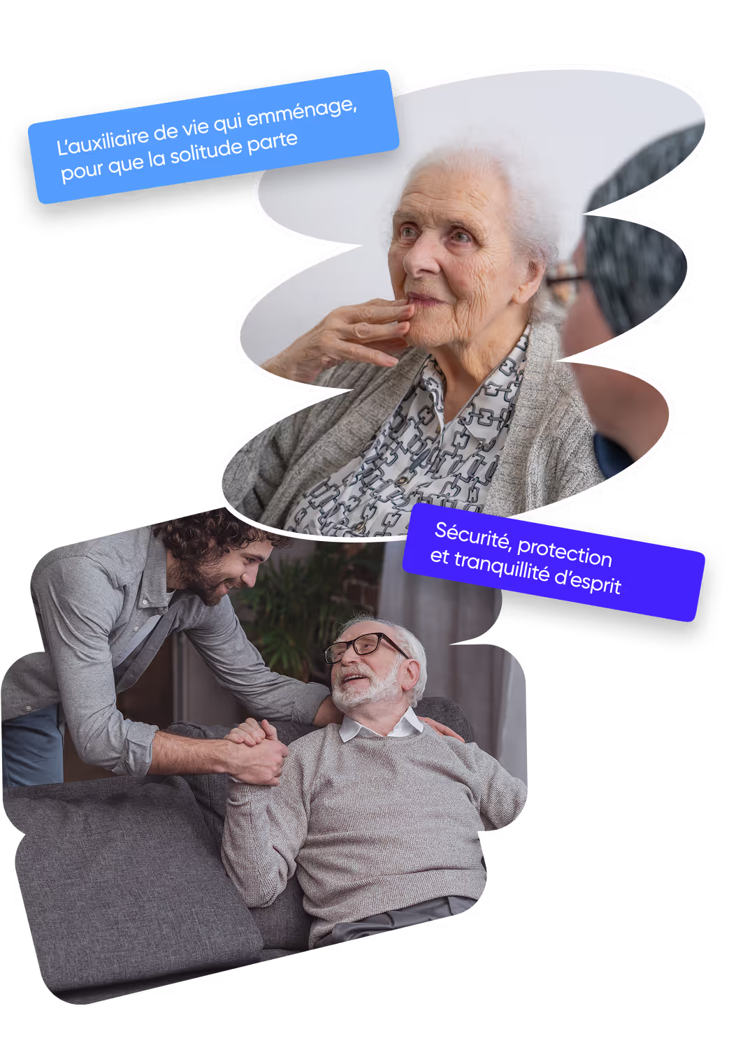 Elderly care companion providing support, security, and companionship at home